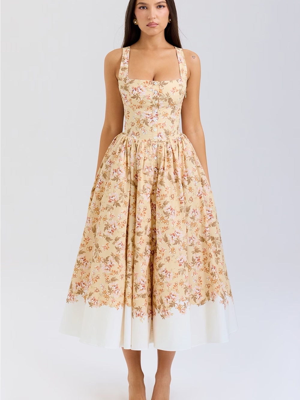 House of CB Yellow Floral Maxi Dress